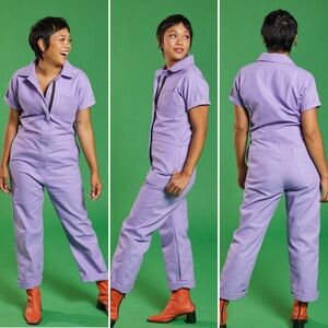 NWT Nooworks Organic Cotton Coveralls in Lilac/Lavender 5X